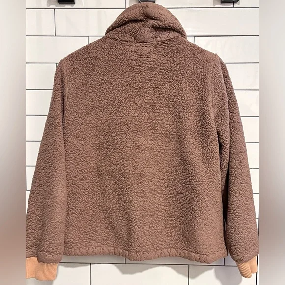 REI Co-Op Nook cardigan / teddy jacket in nomad brown sherpa fleece M - Picture 6 of 6